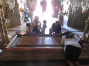The Stone of Unction at the entry of the Church of the Holy Sepulcher.
