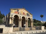 Outside of the Church of All Nations in the Garden of Gethsemane.